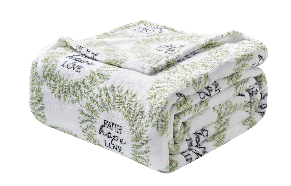Faith, Hope, Love Home Décor Oversized Luxe Plush Throw Blanket
