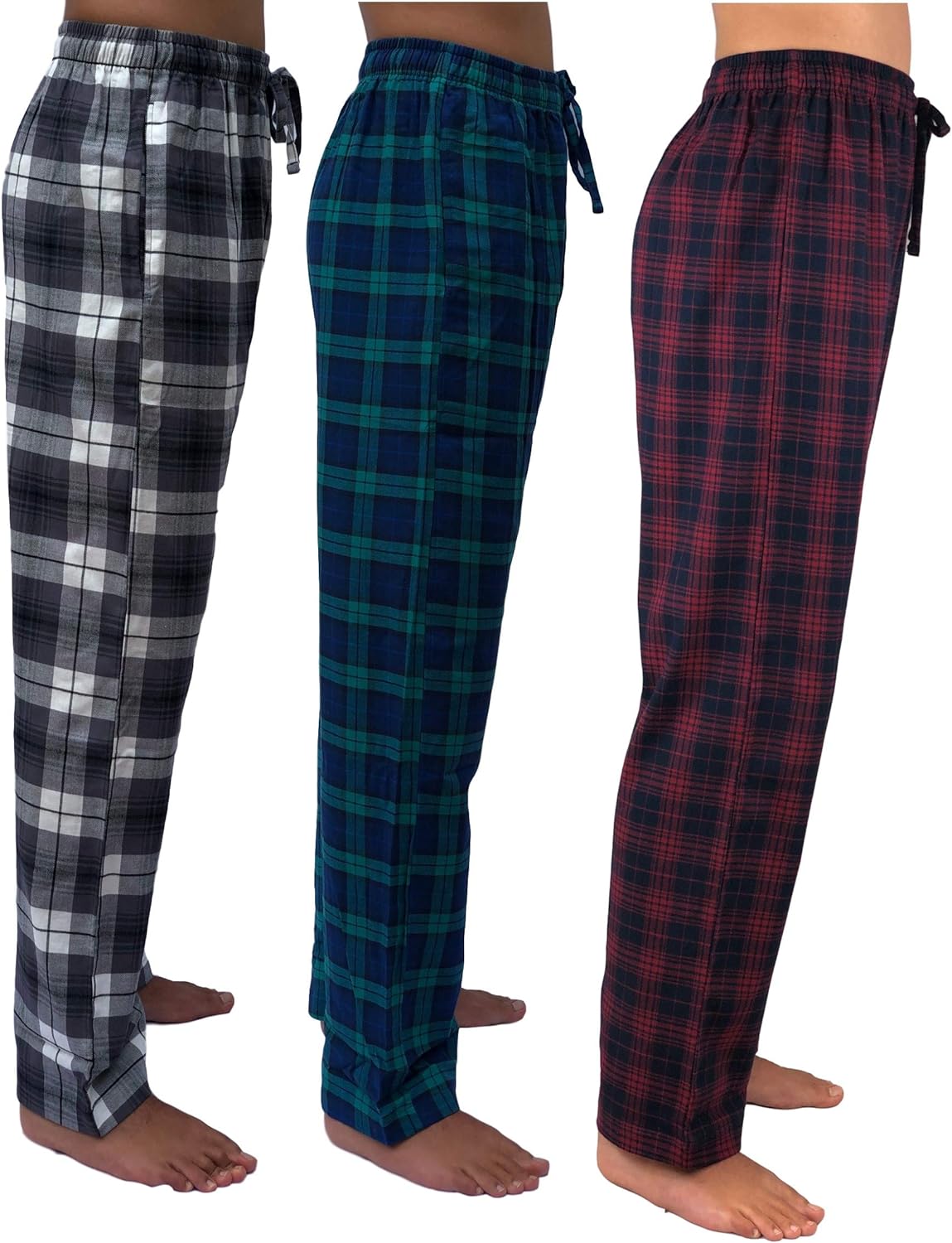 3-Pack-Men's-100%-Cotton-Flannel-Pajama-Pants-