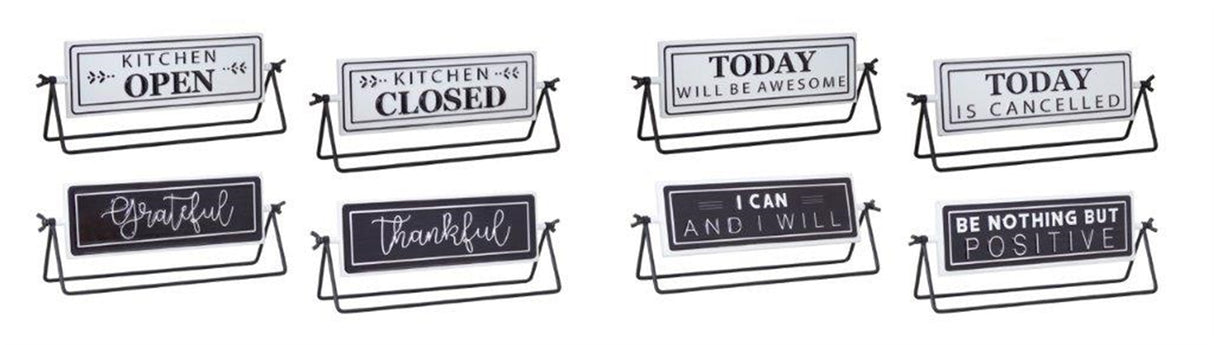Reversable-sentiment-sign-with-stand-(set-of-4)-Tabletop-Signs