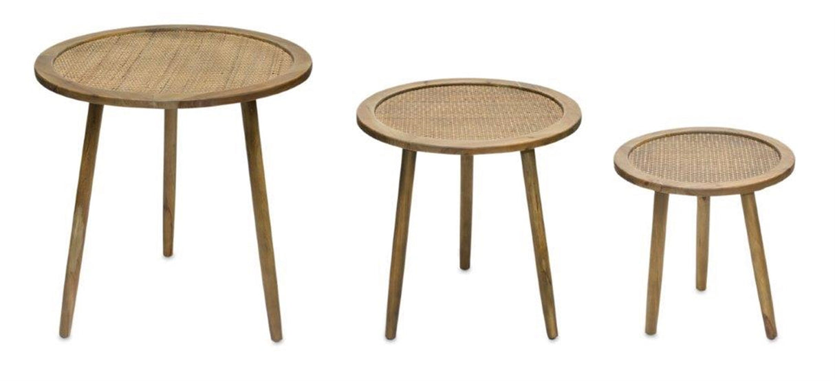Rattan-Wood-Accent-Table-(Set-of-3)-Accent-Tables