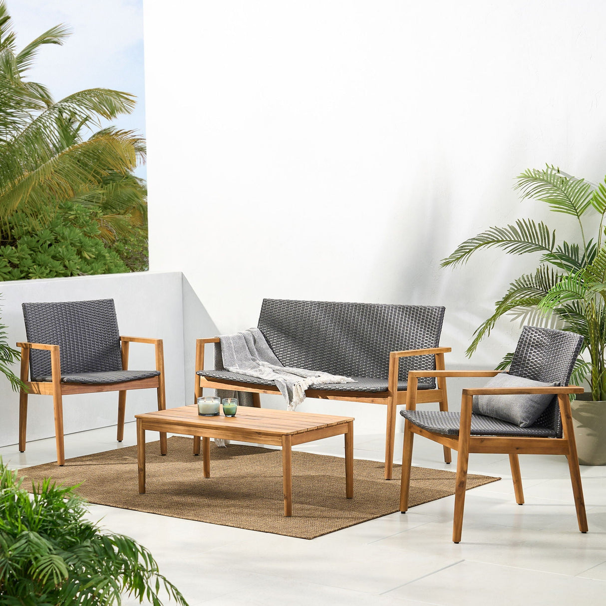 Bryan Chat Set Outdoor Furniture Frame - Teak