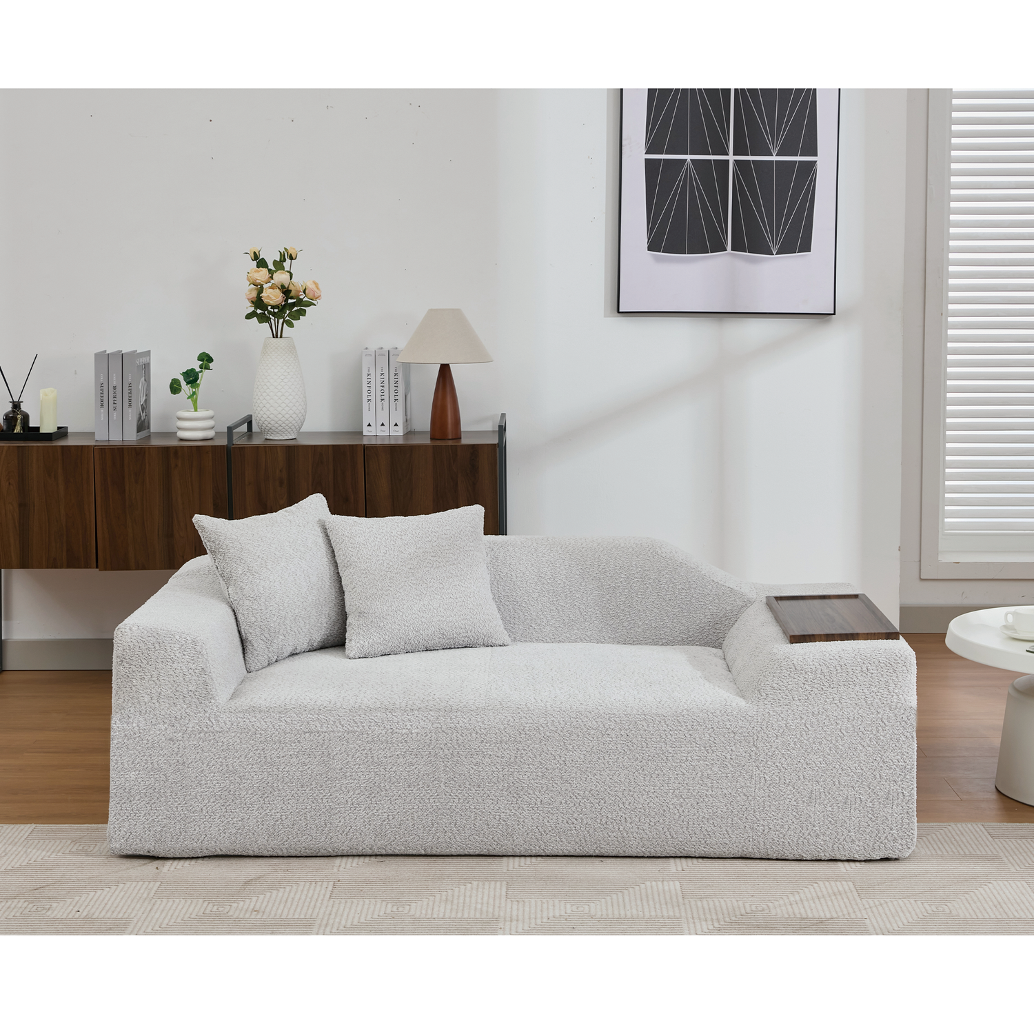 The Sophia Modern Bouclé Two-Piece Sofa Ensemble