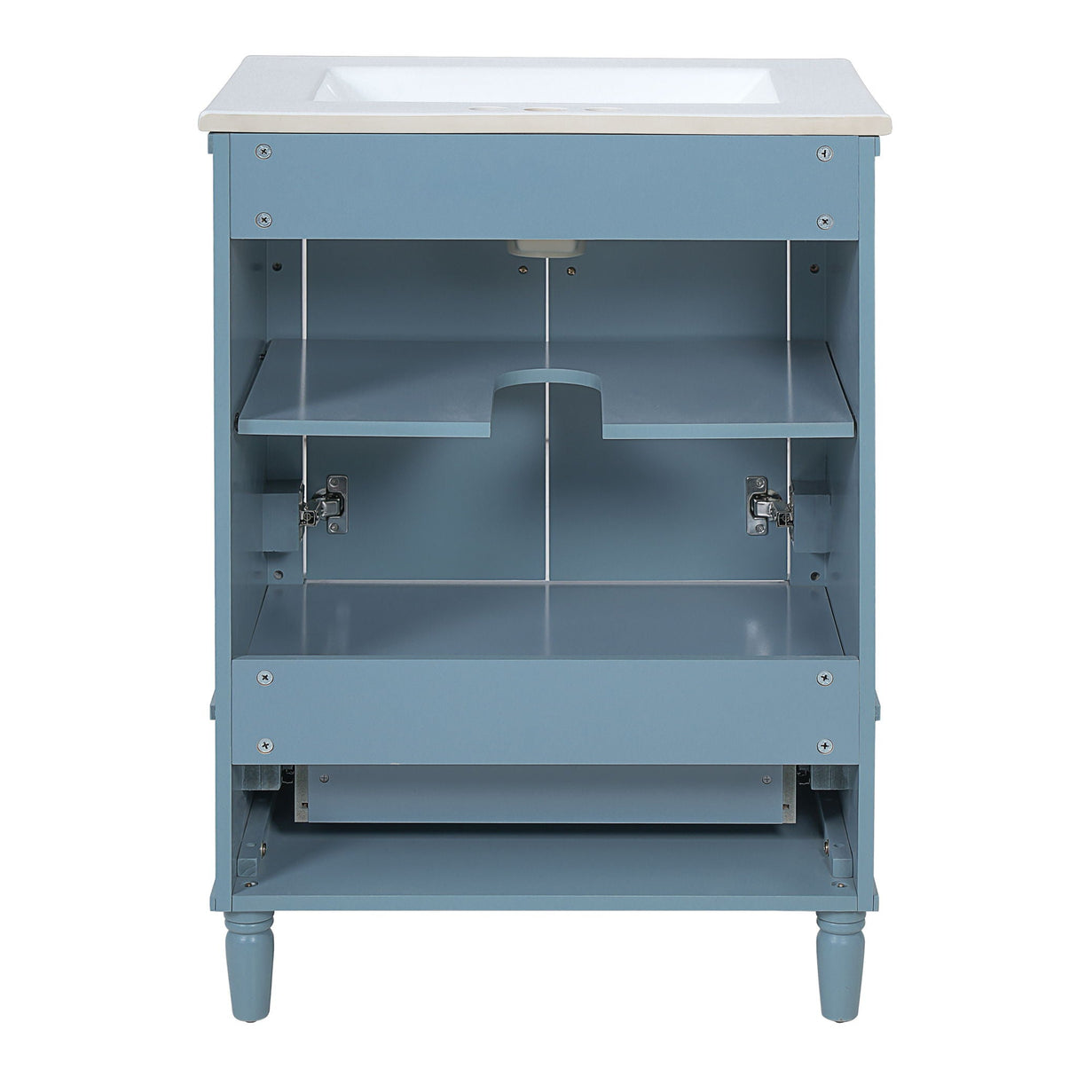 Bathroom Vanity With Ornate French Cylinder Legs, Soft Close Drawer
