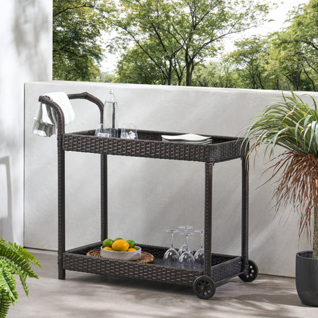 Brown-Resin-Wicker-Bar-Cart-with-Metal-Frame-Bar-Carts