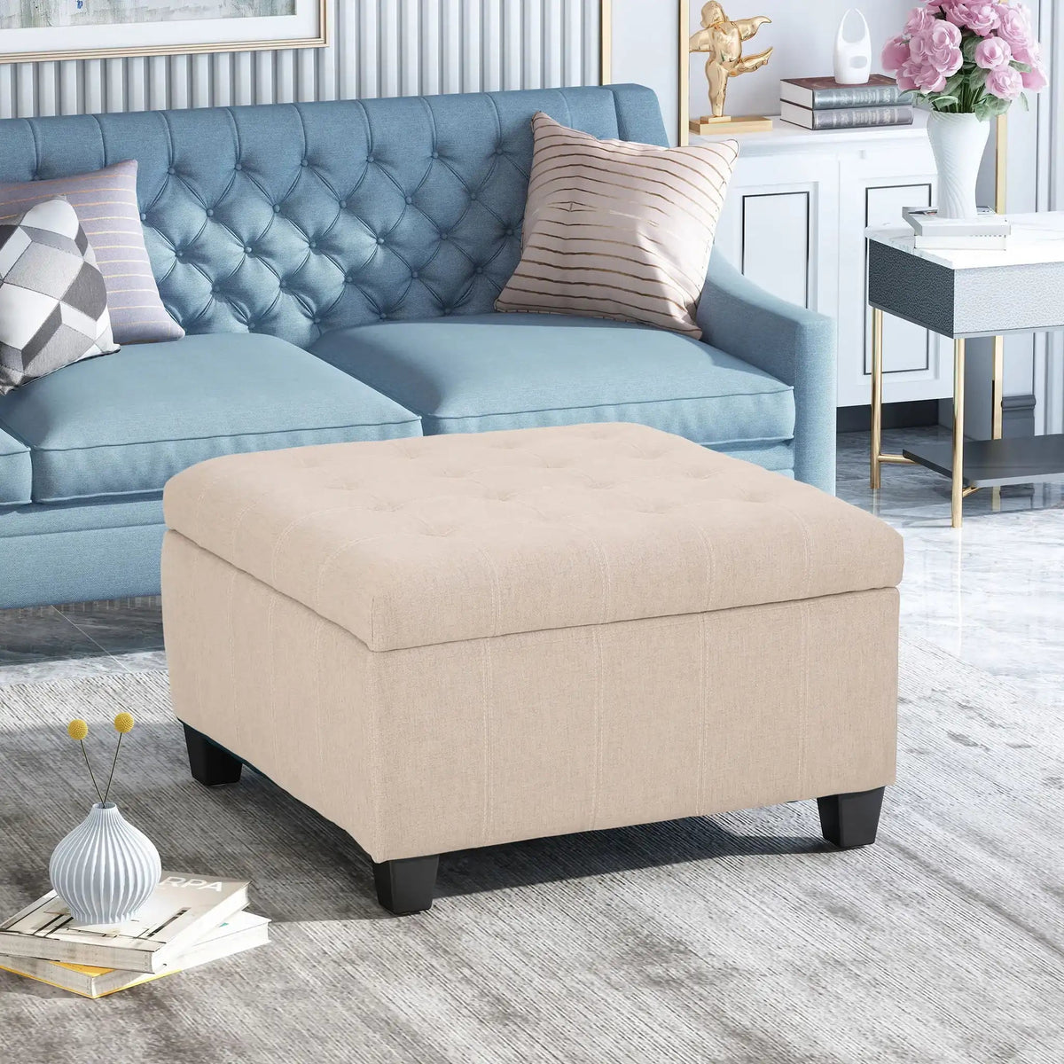 Isabella - Contemporary Ottoman With Storage