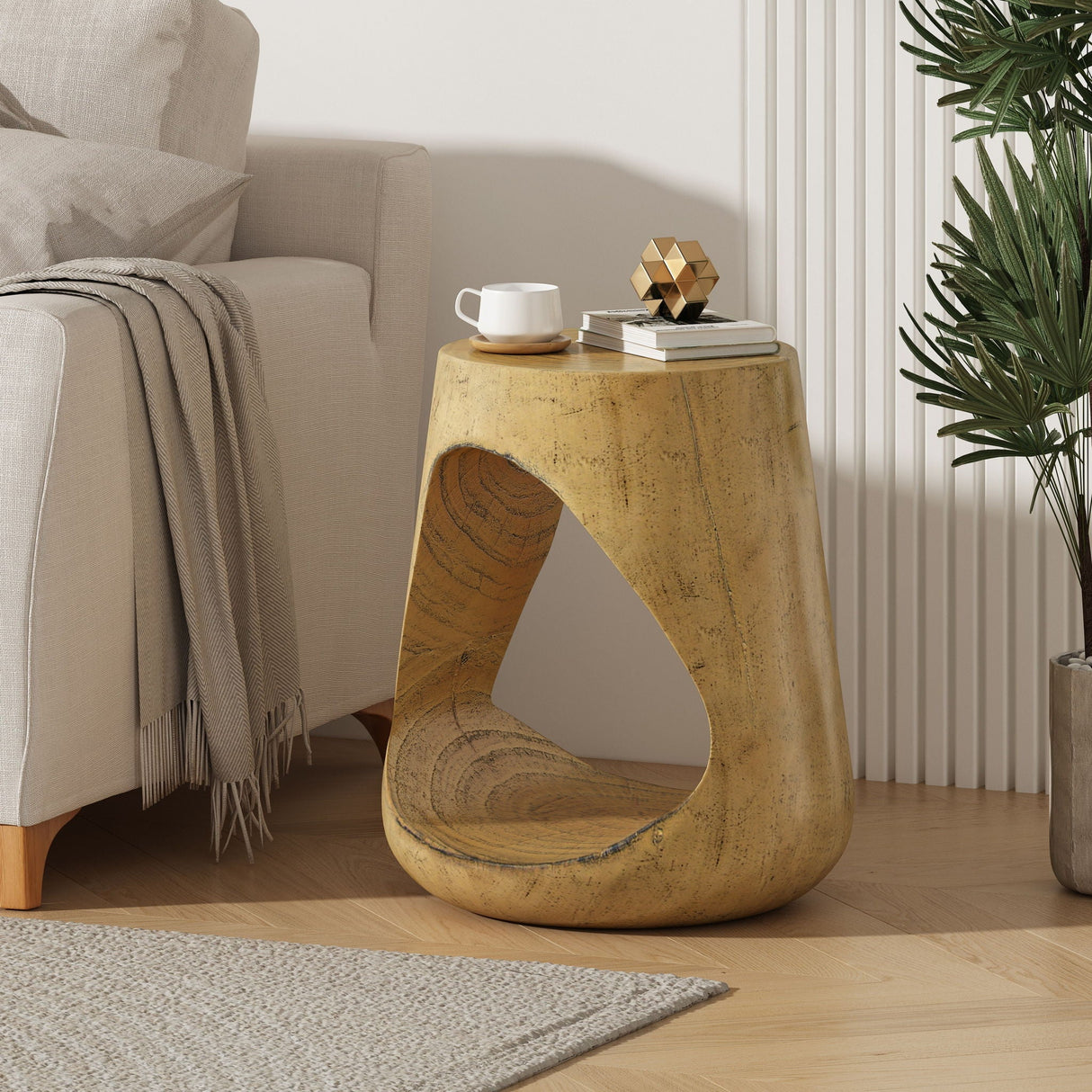 Hollow Side Table, Durable and Weather Resistant