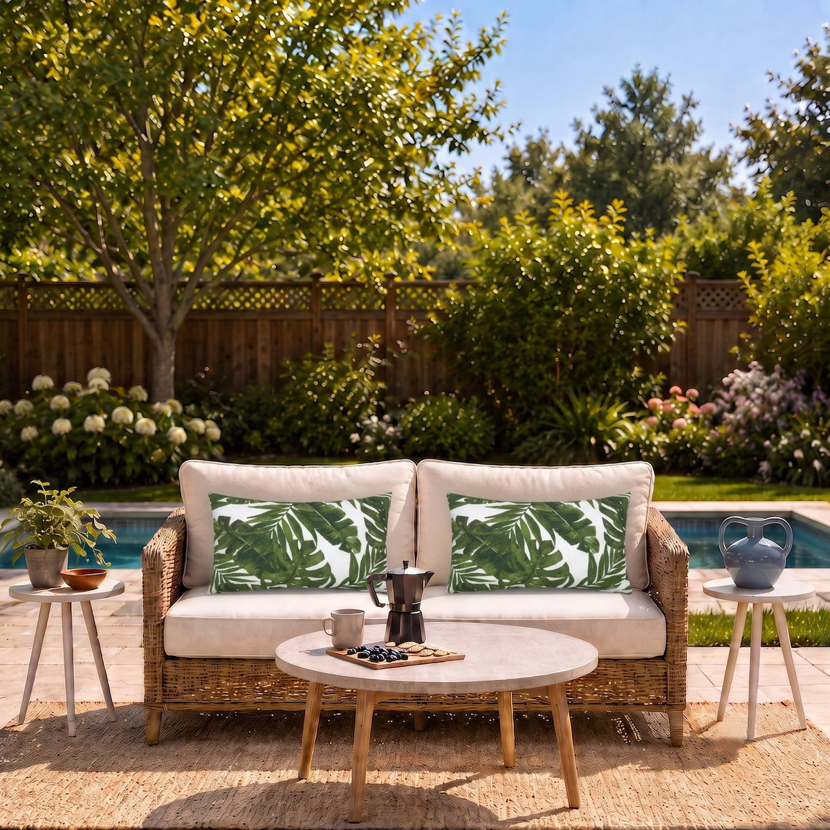 2 Pack Outdoor Lumbar Pillow Covers
