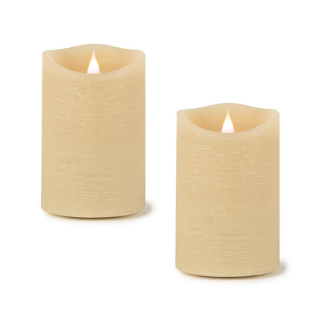 Cream-Simplux-LED-Designer-Wax-Candle-with-Remote-(Set-of-2)-Candles