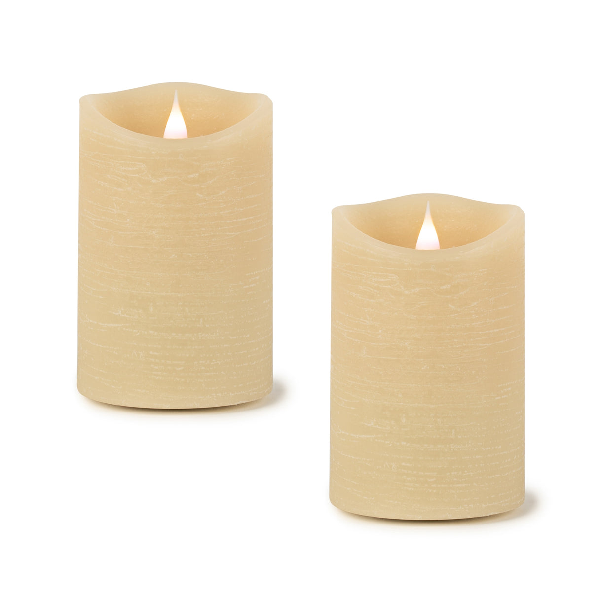 Cream-Simplux-LED-Designer-Wax-Candle-with-Remote-(Set-of-2)-Candles