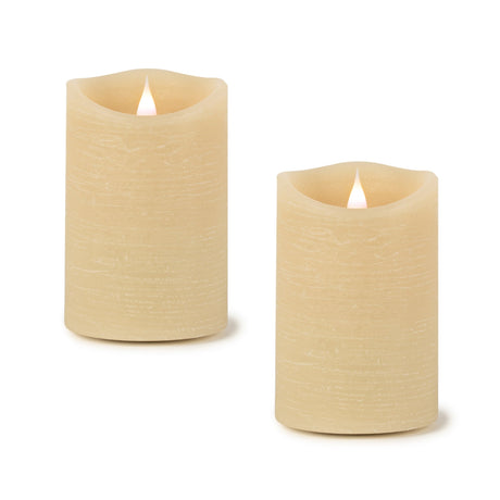 Cream-Simplux-LED-Designer-Wax-Candle-with-Remote-(Set-of-2)-Candles