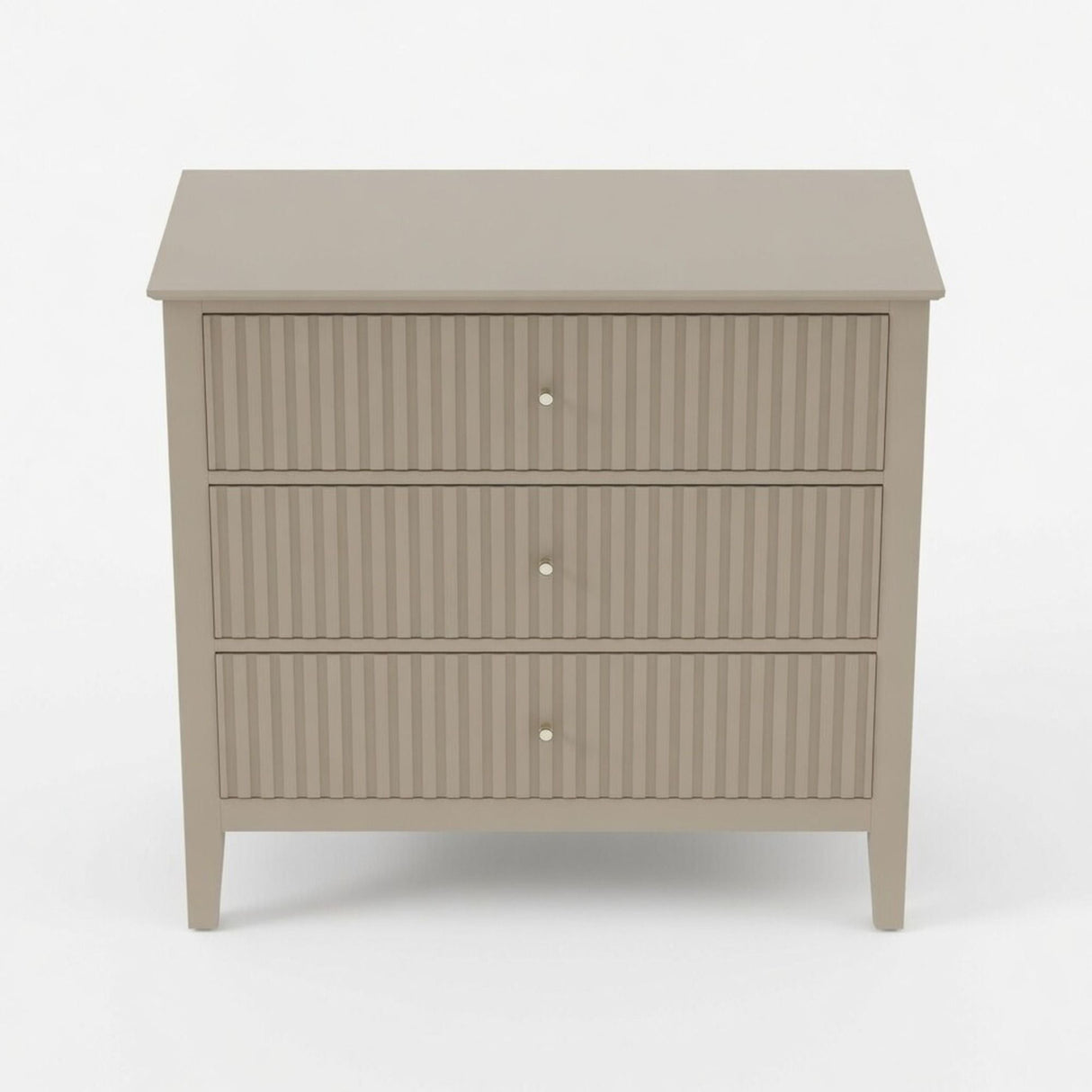 Fluted 3 Drawer Nightstand With Soft Close Slides