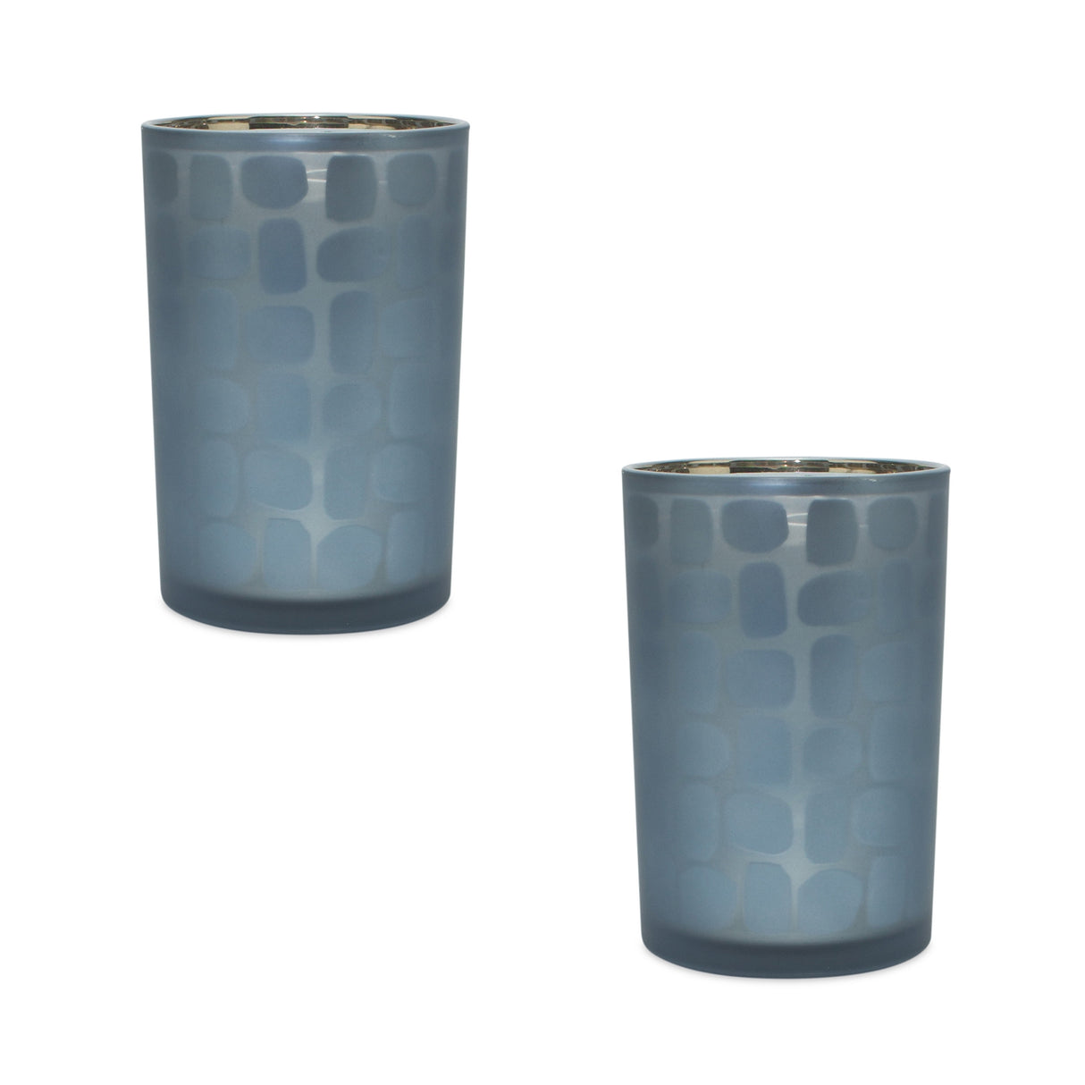 Navy-Frosted-Glass-Candle-Holder-(Set-of-2)-Candle-Holders
