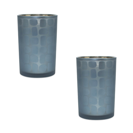 Navy-Frosted-Glass-Candle-Holder-(Set-of-2)-Candle-Holders