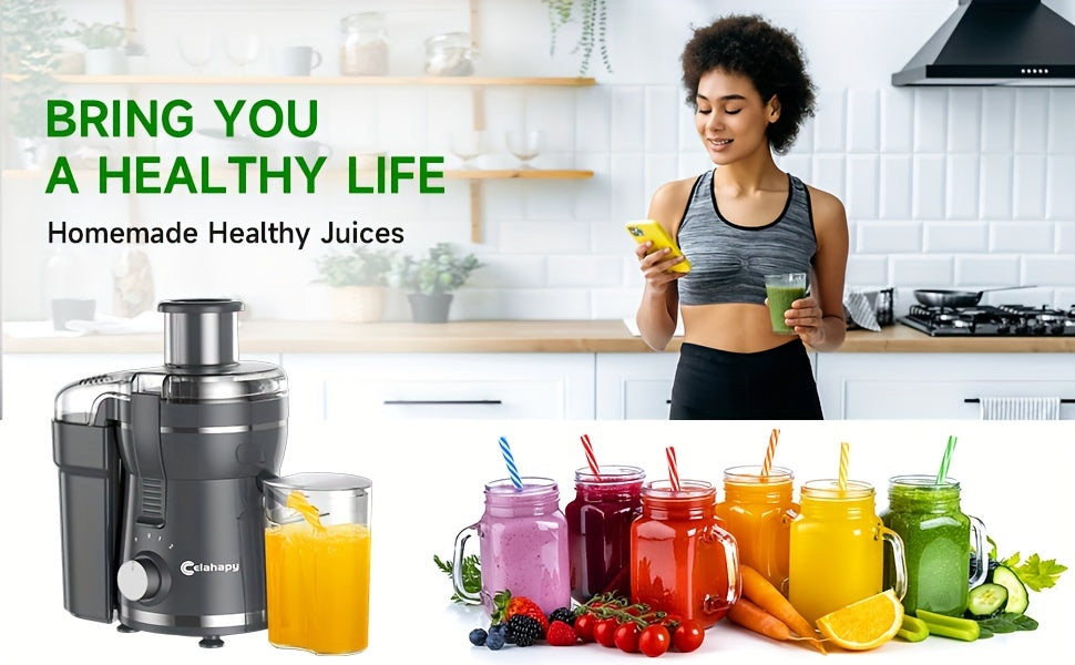 500W Juicer Machine for Fruits & Veggies – Wide Mouth, Stainless Steel, Easy Clean