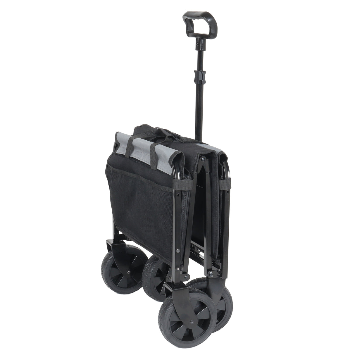 All-in-One Convertible Folding 4-Wheel Trolley with Bench Seat and Dog Leash