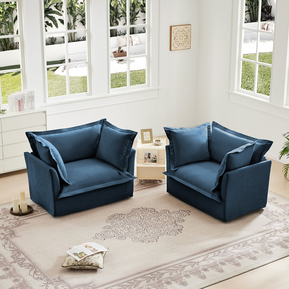 Set of 2 Slipcovered Armchairs