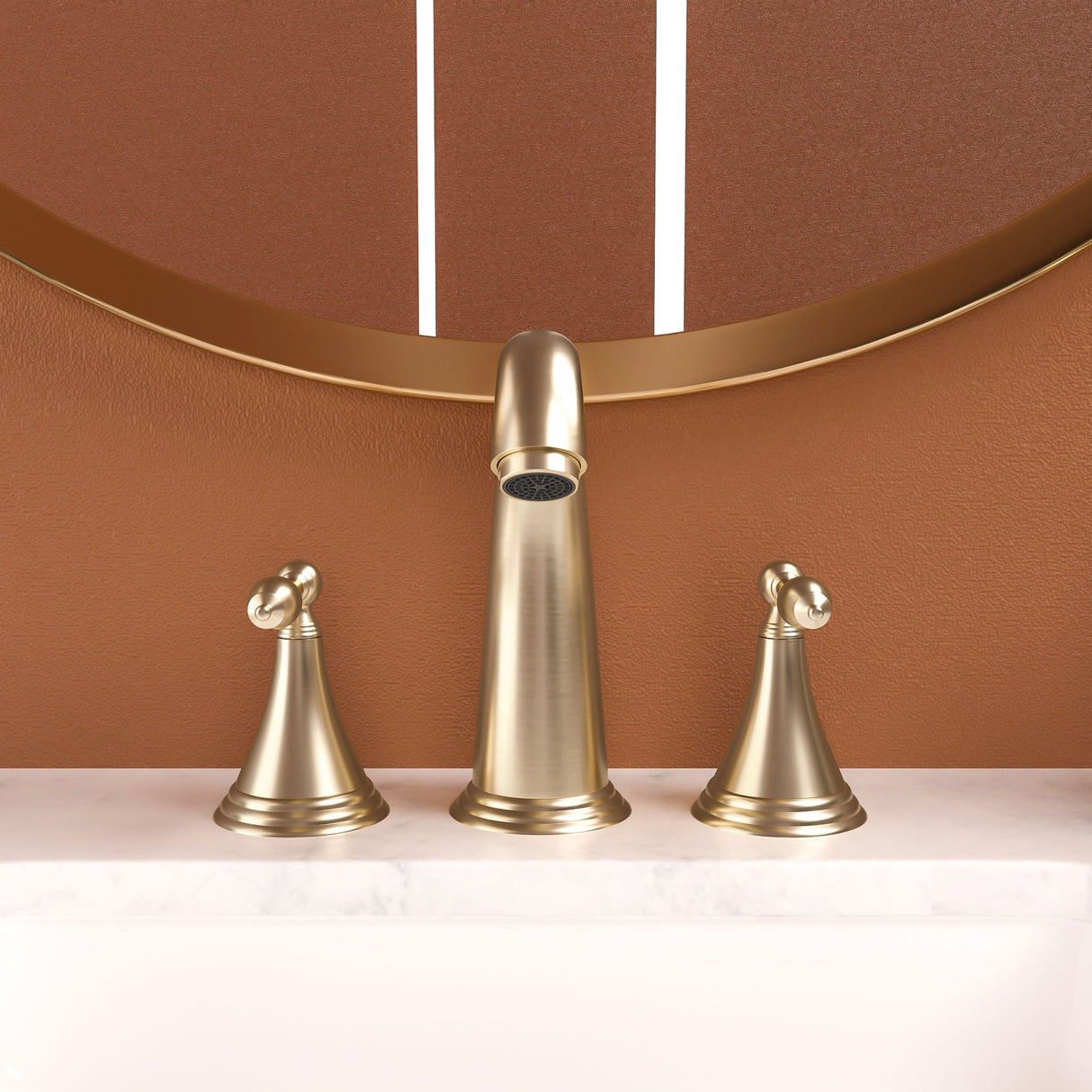 Elegant 2 Handle Widespread Bathroom Faucet With Pop Up Drain And Water Supply Lines