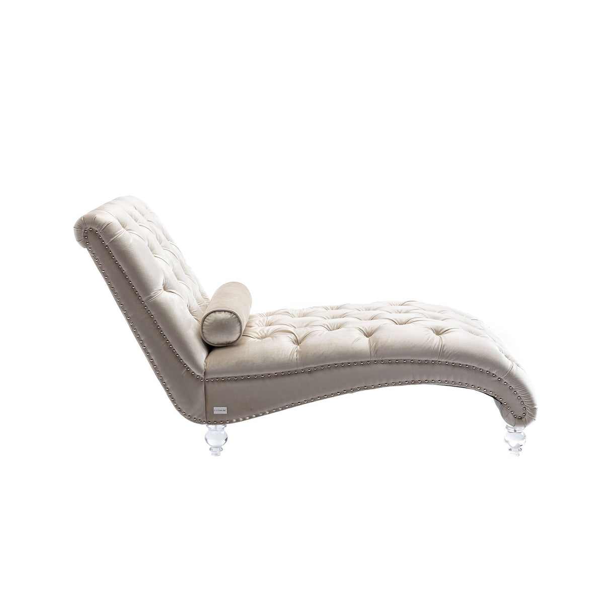Chaise Lounge Indoor, Button Tufted Upholstered Chaise Lounge Chair With Pillow