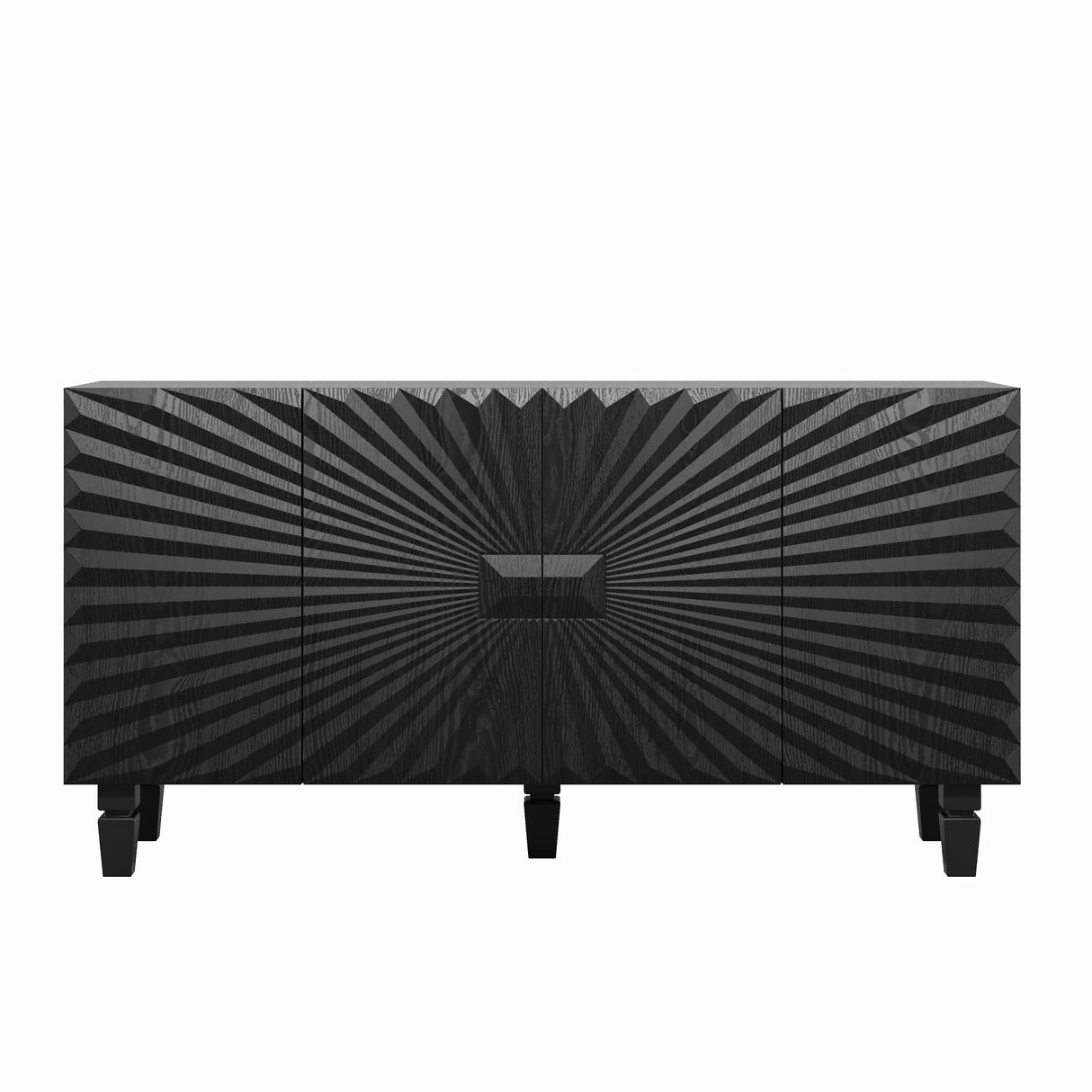 59'' Modern Buffet Sideboard with 4 Sunburst Doors