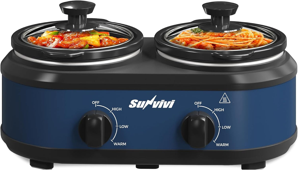 Double Slow Cooker with 2 Removable Pots