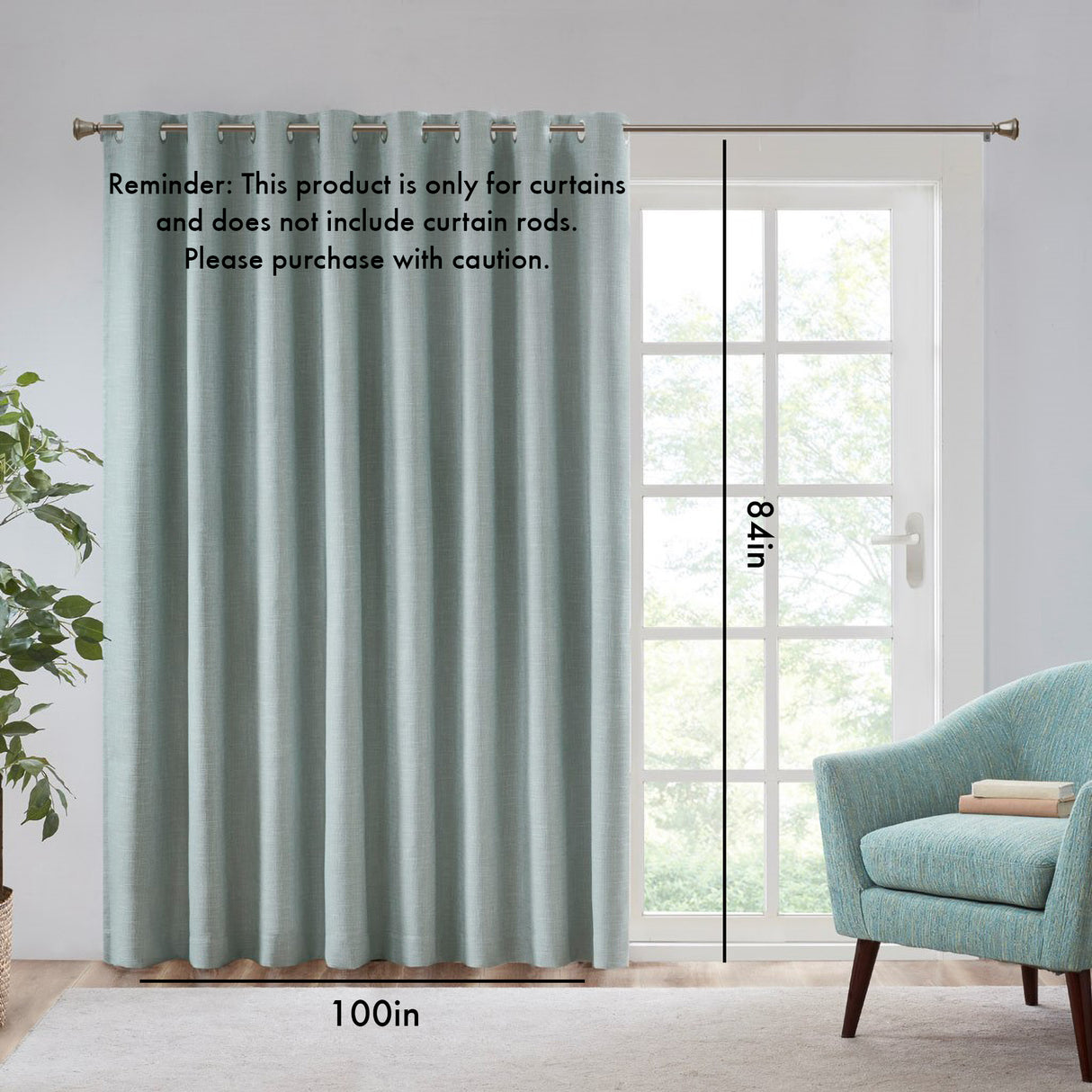 Printed heathered blackout window patio panel