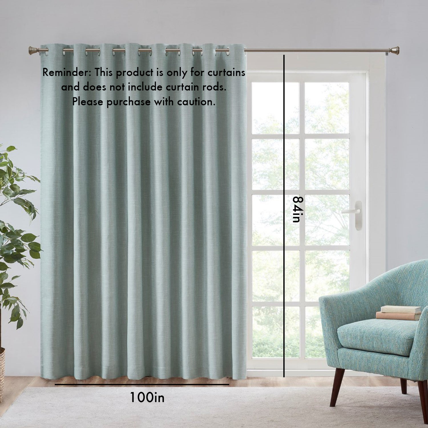 Printed heathered blackout window patio panel