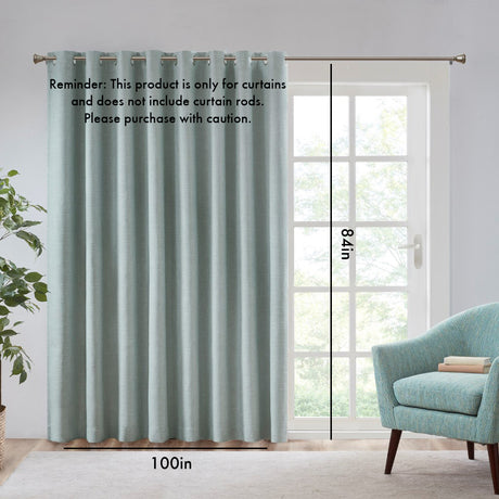 Printed heathered blackout window patio panel
