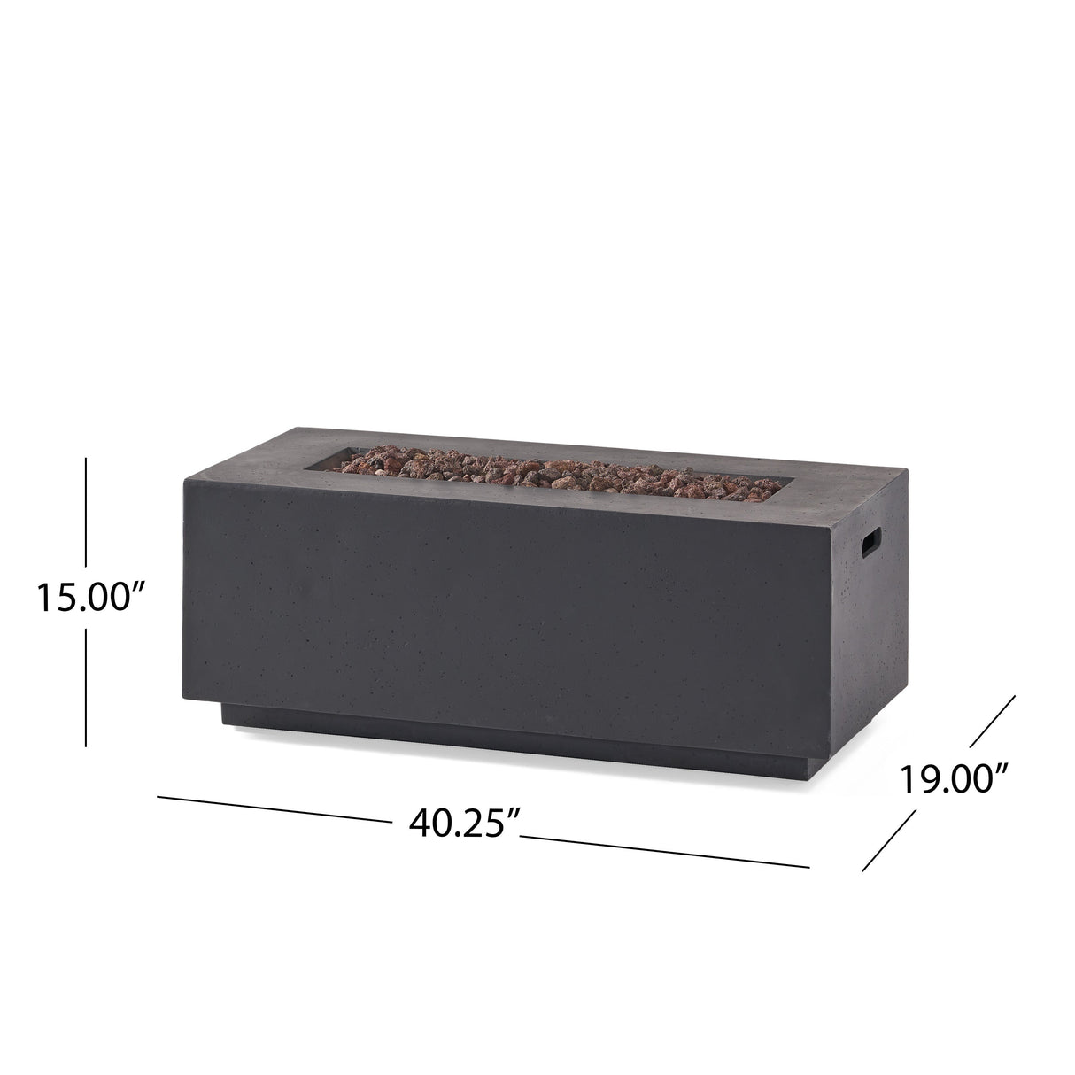 Contemporary Outdoor 40,000 BTU Propane Fire Pit in Light Grey MgO Concrete