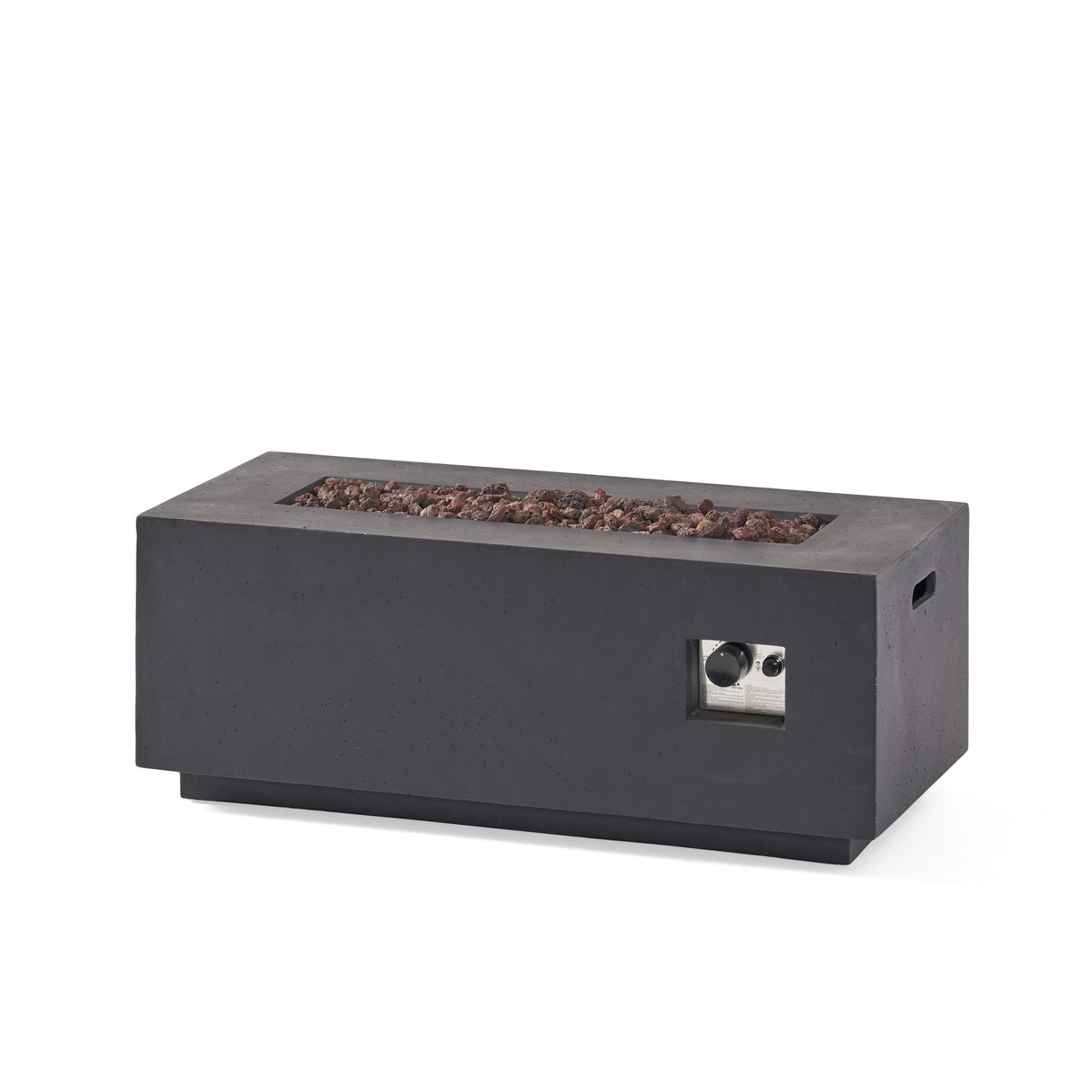 Contemporary Outdoor 40,000 BTU Propane Fire Pit in Light Grey MgO Concrete