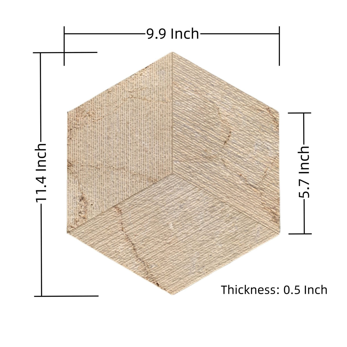 Hexagon Natural Marble Polished Tile For Wall And Floor (Set of 12)