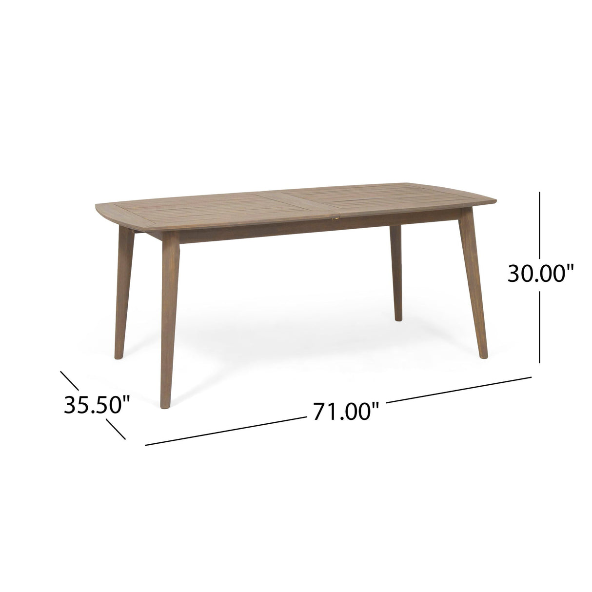 Placidity - Outdoor Expandable Dining Table With Slatted Tabletop And Tapered Legs