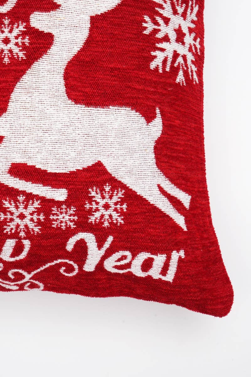 Handcrafted 'Merry Christmas' Jacquard Pillow