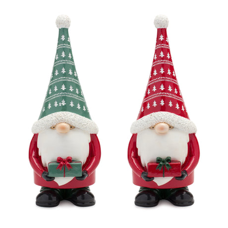 Stone-Holiday-Gnome-Figurine-with-Present-Accent-(Set-of-2)-Christmas-Decor