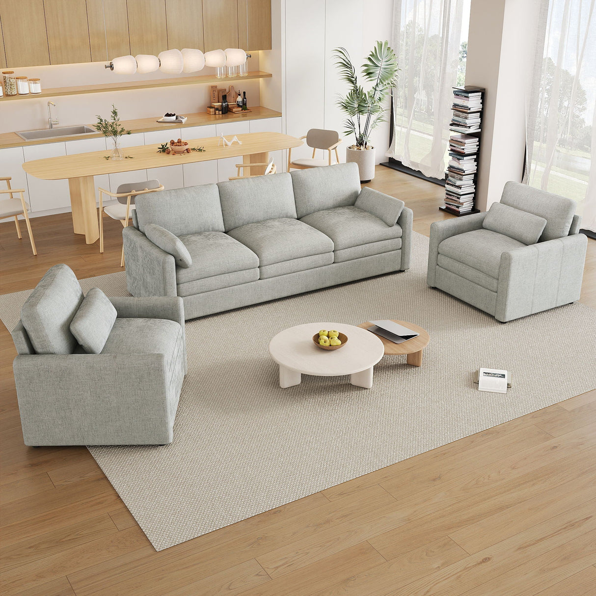 Cozy Sofa Set Oversized Comfy Cloud Sofa with Double Cushion