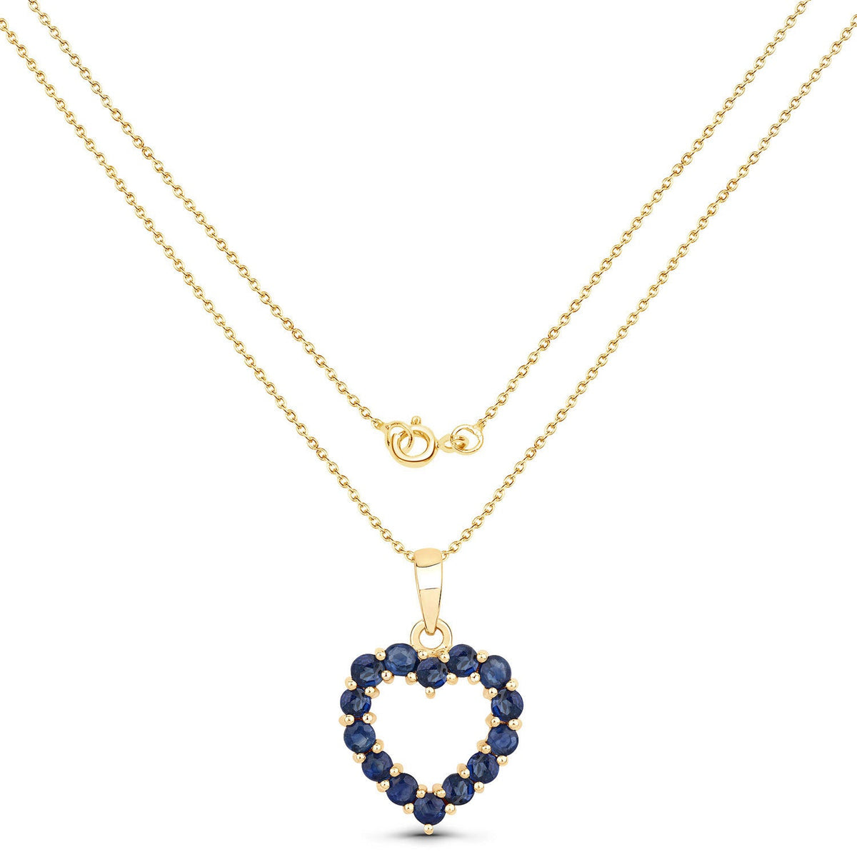 0.64 Carat Genuine Blue Sapphire 10K Yellow Gold Pendant