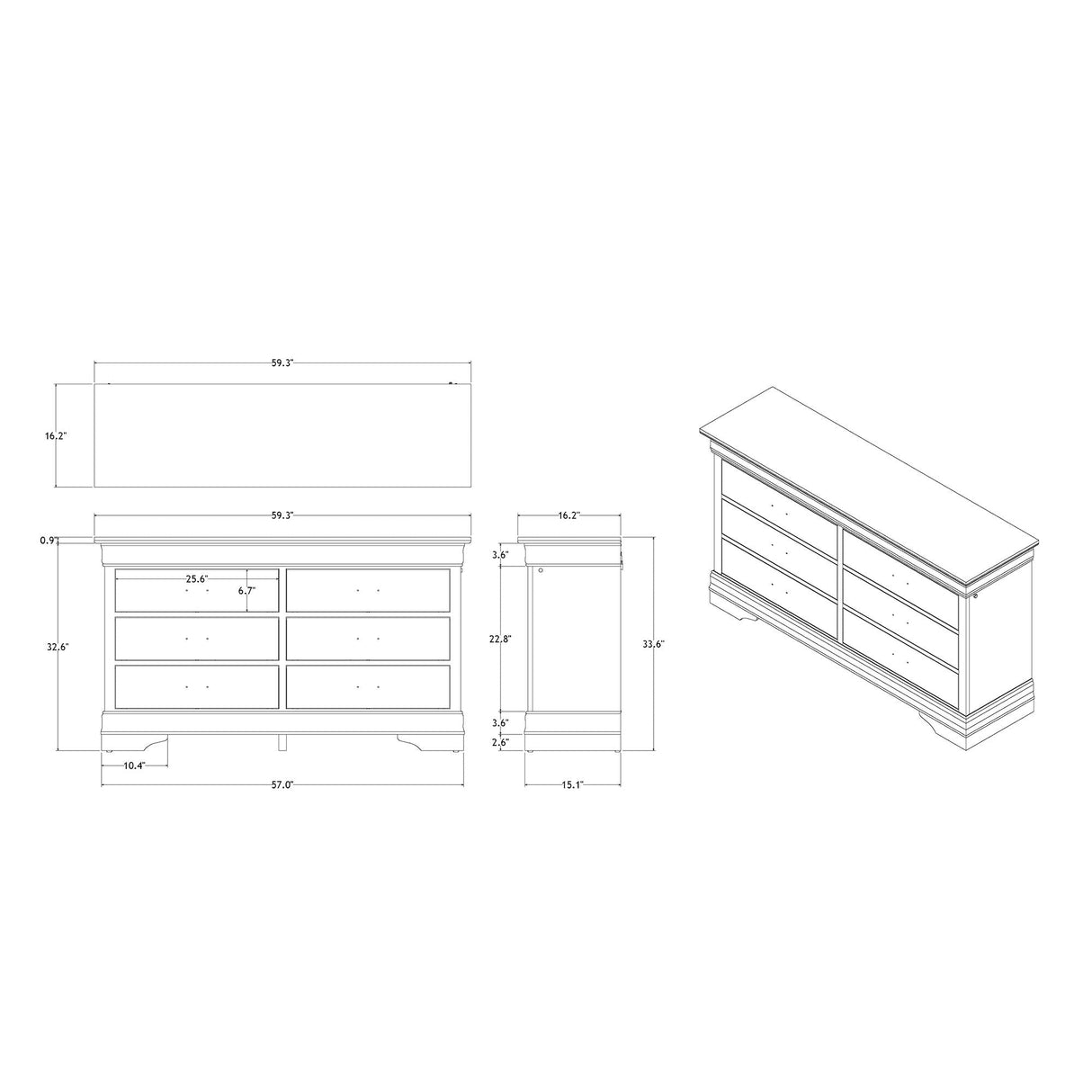 Charlston - Dresser With LED