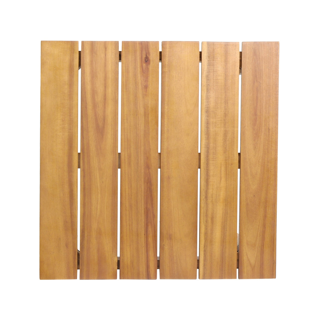 Acacia Wood Outdoor Set: 2 Club Chairs and Rustic Slat Side Table