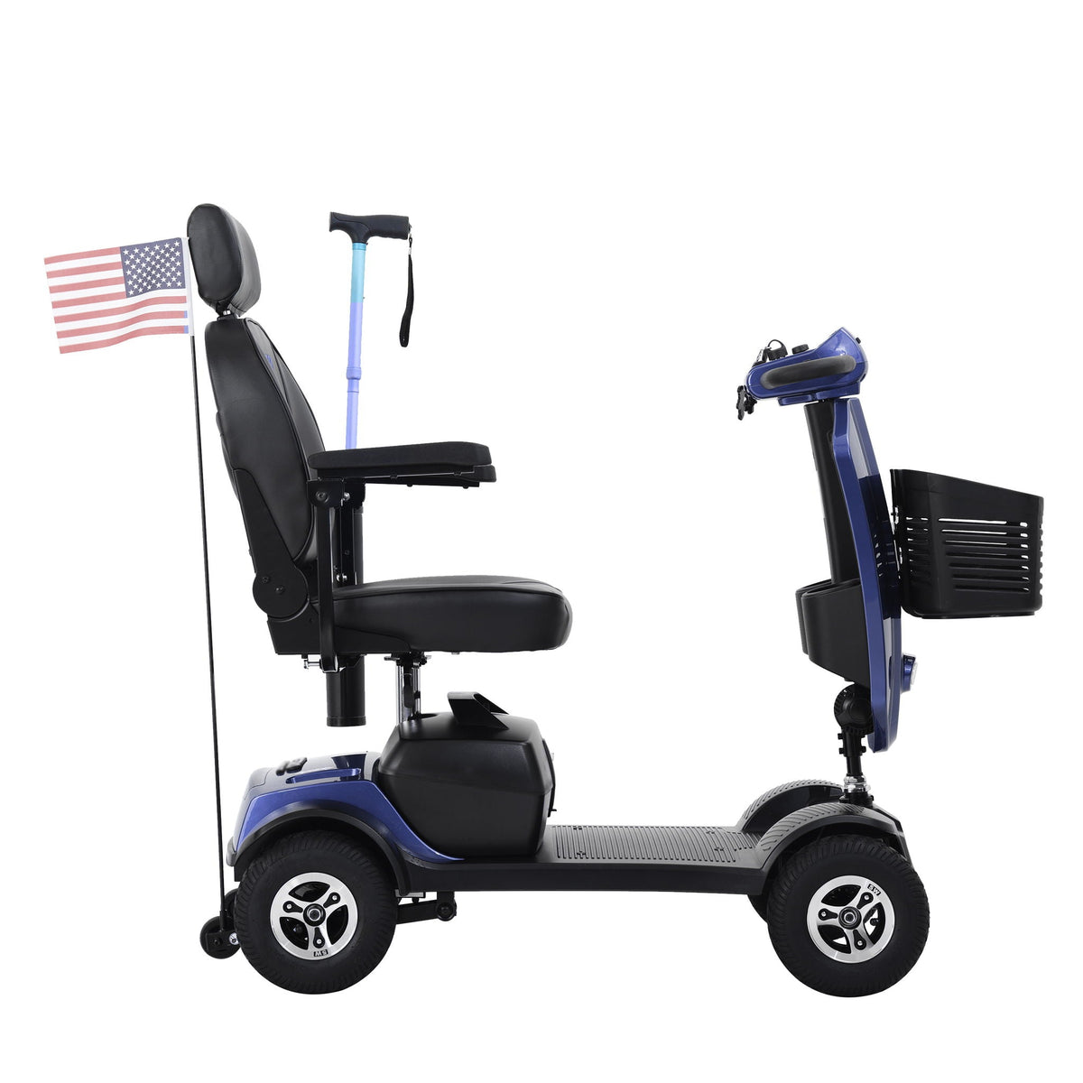 Max Plus - 4 Wheels Outdoor Compact Mobility Scooter With 2 Pieces X 20Ah Lead Acid Battery, 16 Miles, Cup Holders & USB Charger Port