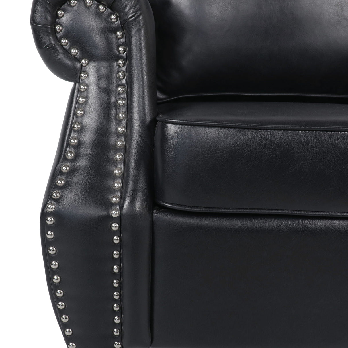 Contemporary Club Chair With Nailhead Trim And Rolled Armrests