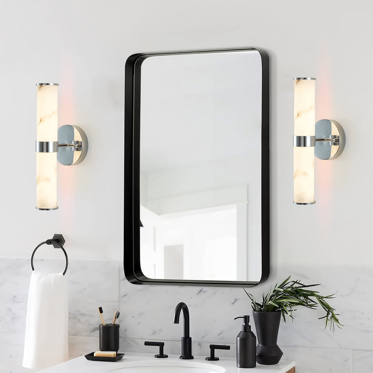 Resin Imitation Marble Wall Light Set of 2