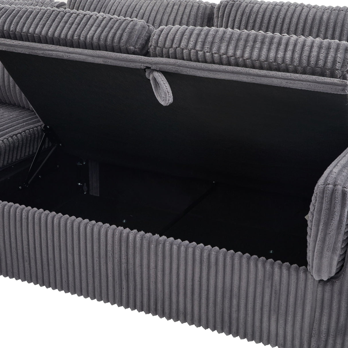 Convertible U-Shaped Sectional Sofa Bed With USB Ports And Storage