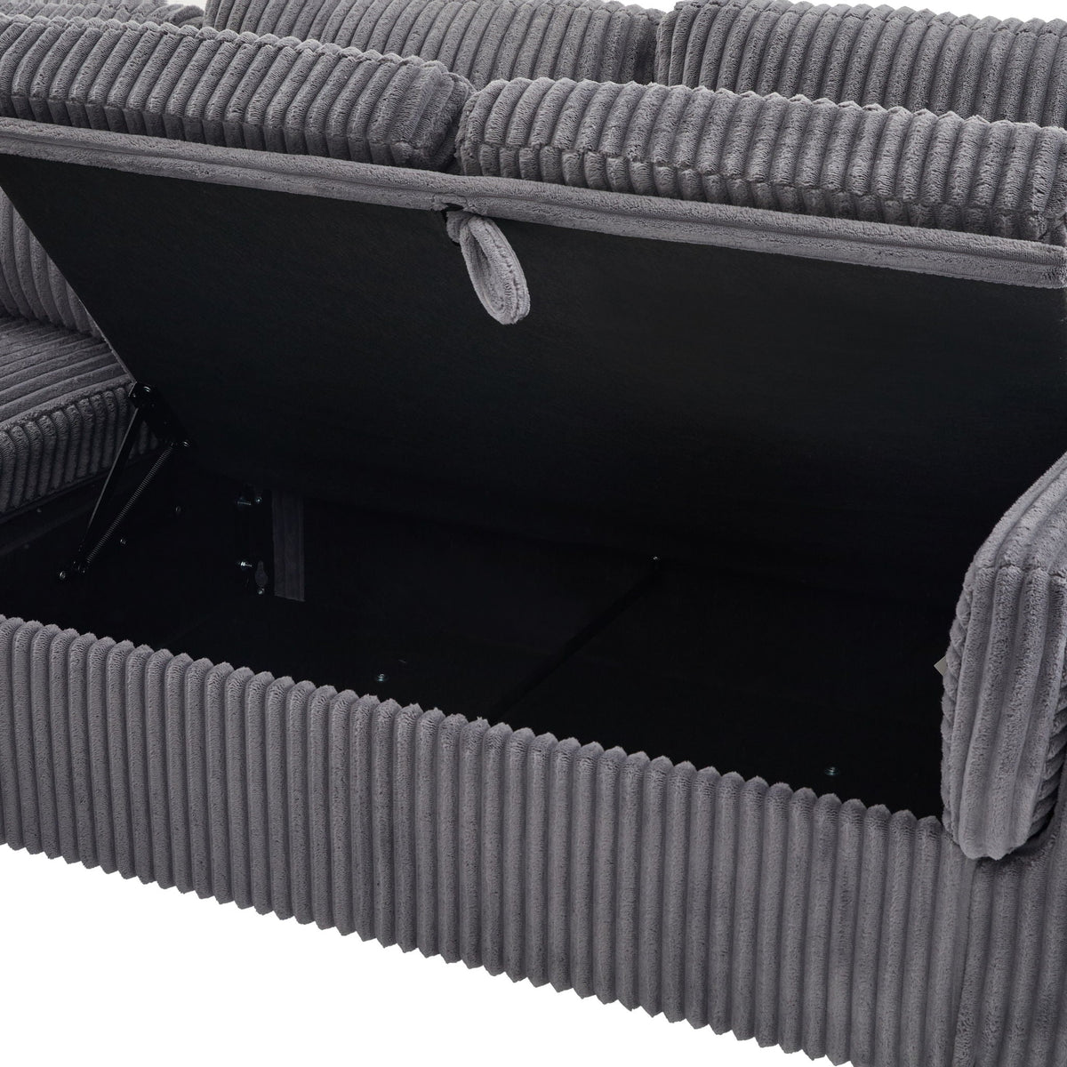 Convertible U-Shaped Sectional Sofa Bed With USB Ports And Storage