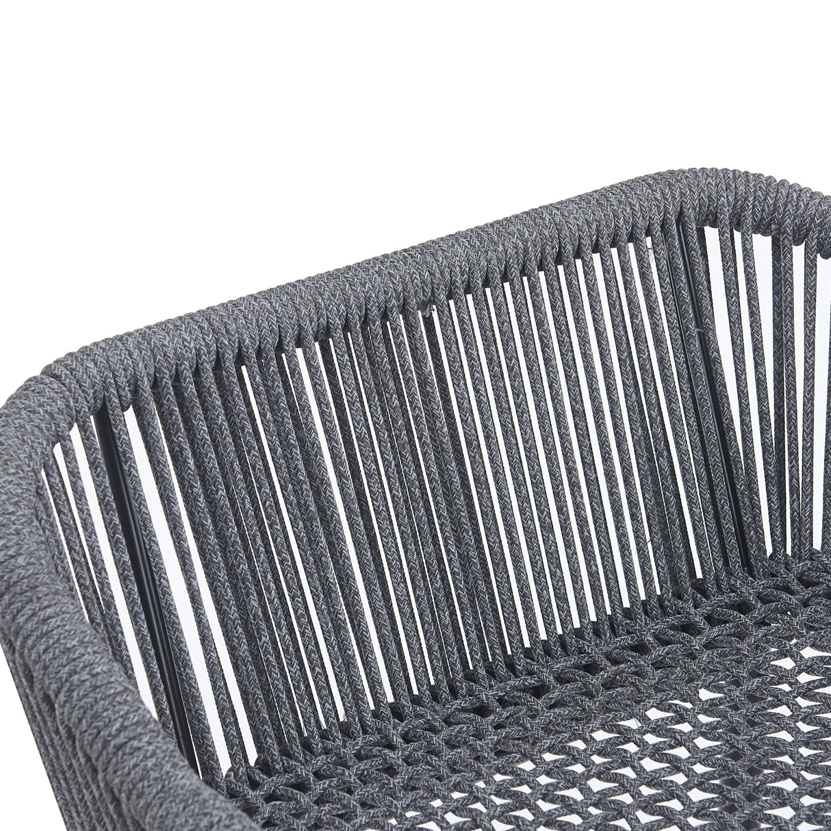 La Push Outdoor Patio Dark Gray Rope Barstool (Set of 2)