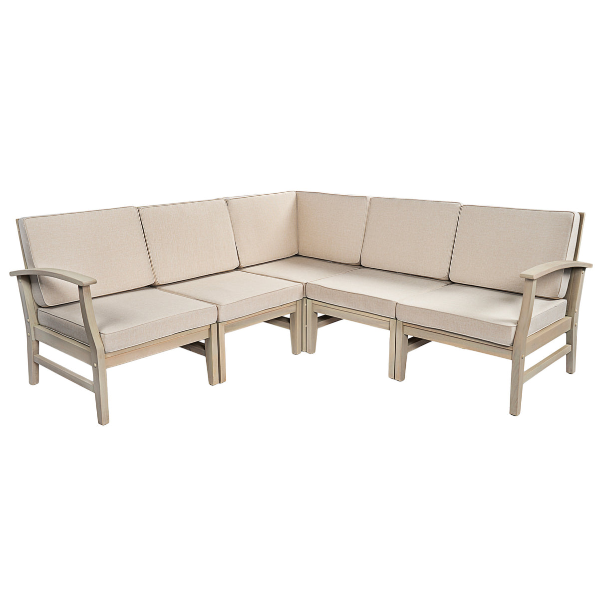 Perla 5-Pcs Sofa Set - Acacia Wood Patio Seating