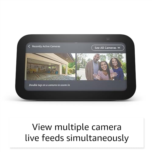Amazon Echo Show 5, an Alexa device (newest model), Smart display with 2x the bass and clearer sound, Charcoal