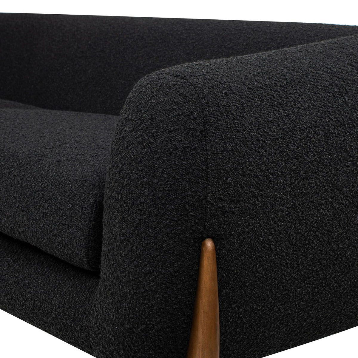 Alpine Luxurious Upholstery Sherpa Sofa with Removable Cushions - Available in White, Black, or Dark Green
