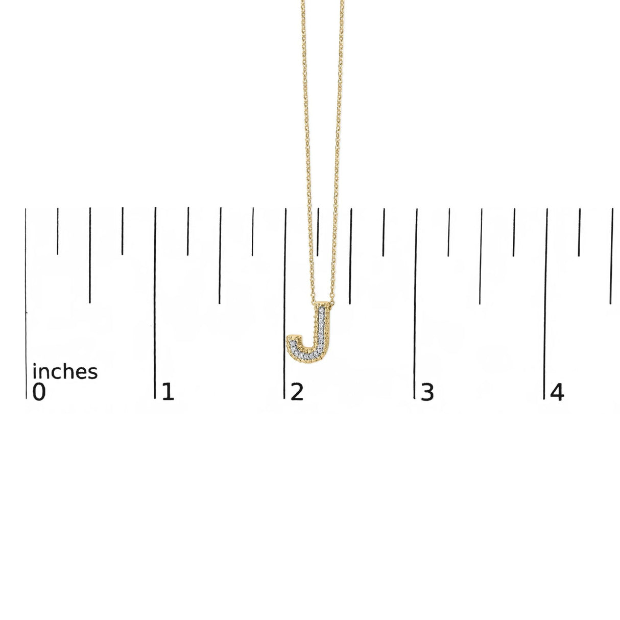 Yellow Gold Vermeil Diamond Accent "A-Z" Initial Bubble Pendant Necklace
