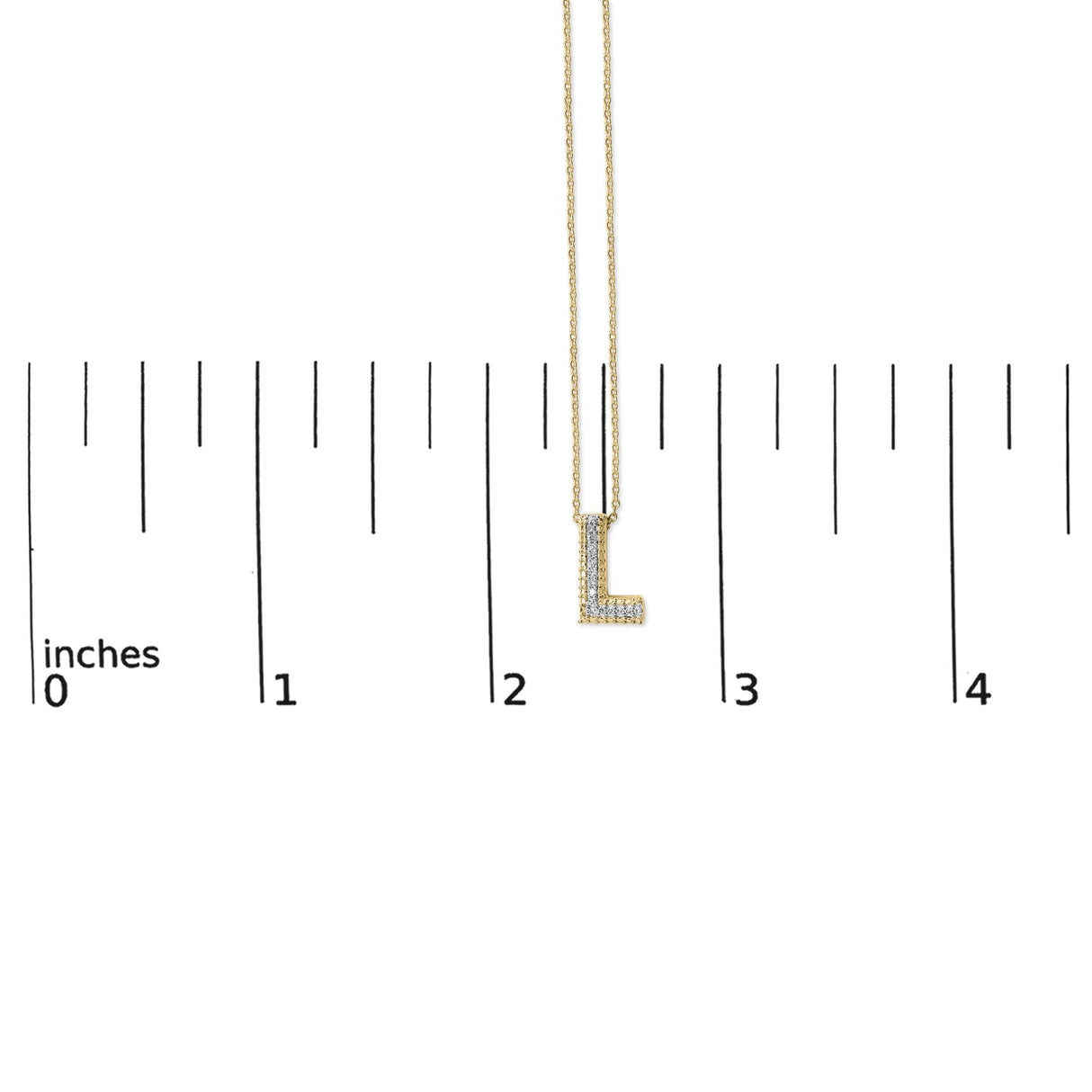 Yellow Gold Vermeil Diamond Accent "A-Z" Initial Bubble Pendant Necklace