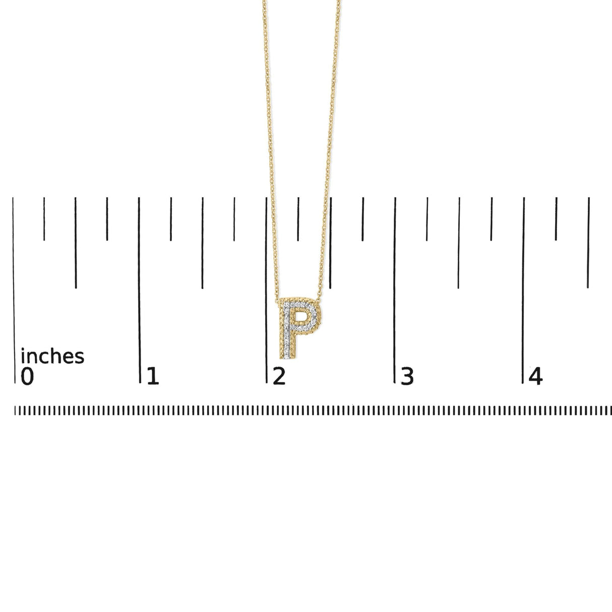 Yellow Gold Vermeil Diamond Accent "A-Z" Initial Bubble Pendant Necklace