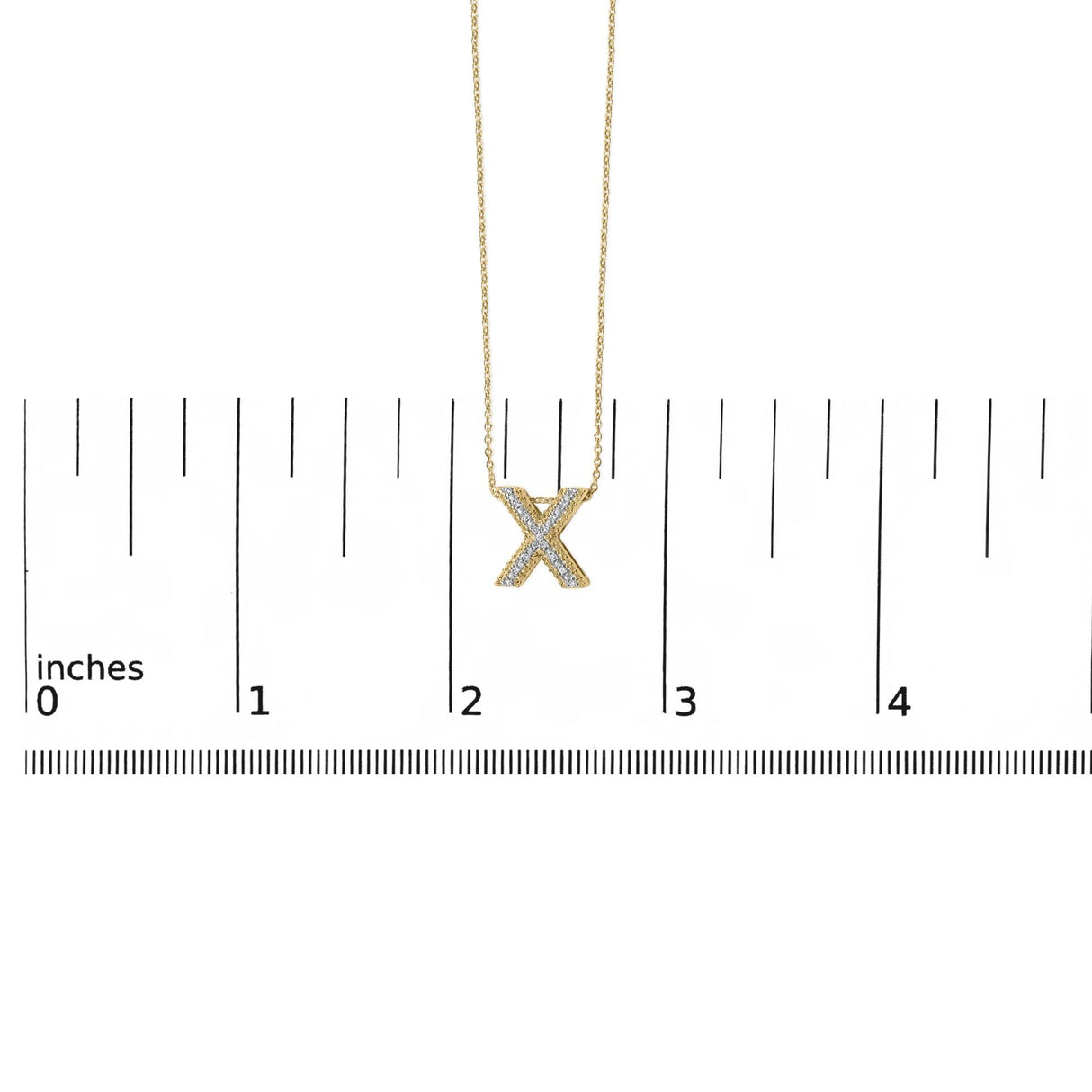 Yellow Gold Vermeil Diamond Accent "A-Z" Initial Bubble Pendant Necklace
